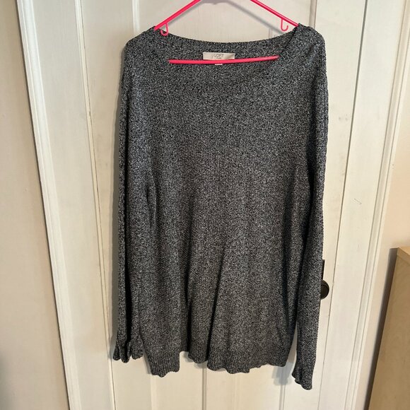 | LOFT | Black and White Marbled Sweater - Picture 1 of 6